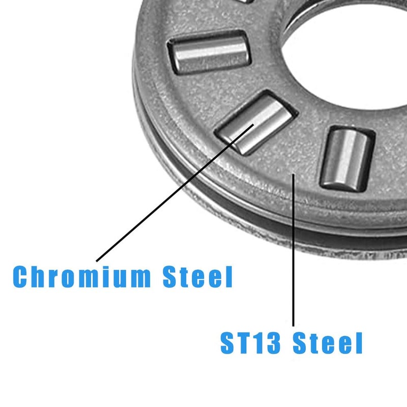 koofull 4 Sets NTA411+2TRA, Thrust Needle Roller Bearings with Two Washers, ID 1/4", OD 11/16" - Image 3